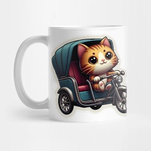 kittie in a tuk tuk Mug